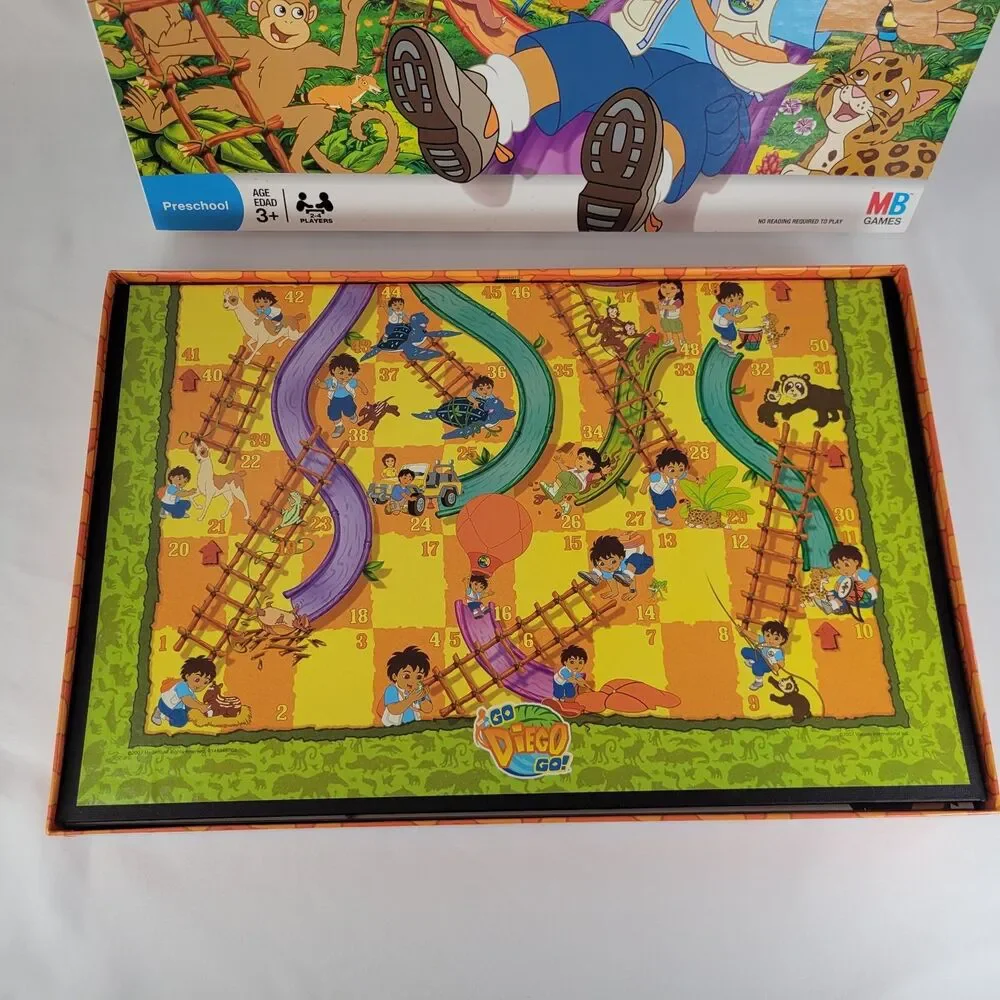 Chutes and Ladders Go Diego Go! Board Game 2007 Nick Jr. Retro Complete New